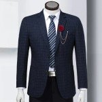 Korean Bridegroom Wedding Brooches Cloth Art Hand-made Rose Flower Brooch Lapel Pin Badge Tassel Chain Men's Suit Accessories