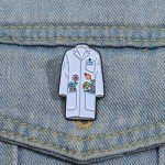 Floral Lab Coat Enamel Pins Custom Doctor Nurse Uniform Brooches Lapel Badges Cartoon Medical Jewelry Gift for Kids Friends