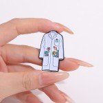 Floral Lab Coat Enamel Pins Custom Doctor Nurse Uniform Brooches Lapel Badges Cartoon Medical Jewelry Gift for Kids Friends