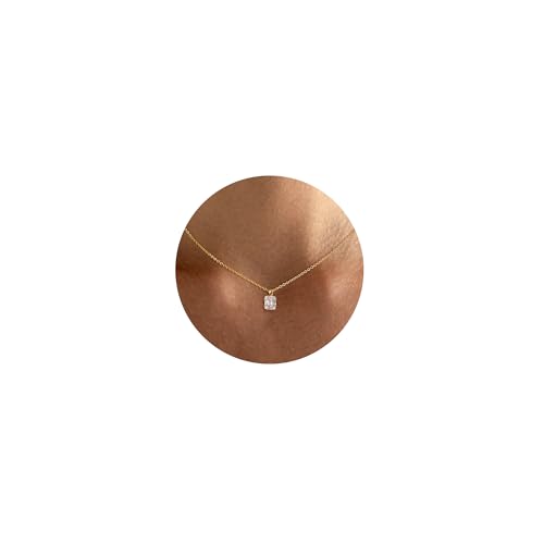 Dainty Gold Diamond Pendant Necklace for Women
