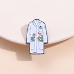 Floral Lab Coat Enamel Pins Custom Doctor Nurse Uniform Brooches Lapel Badges Cartoon Medical Jewelry Gift for Kids Friends