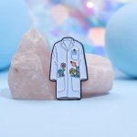 Floral Lab Coat Enamel Pins Custom Doctor Nurse Uniform Brooches Lapel Badges Cartoon Medical Jewelry Gift for Kids Friends