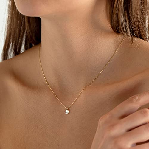 Dainty Gold Diamond Pendant Necklace for Women