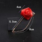1 Pcs High-grade Ribbon Men Rose Flower Golden Leaf Fashion Brooch Pin Suit Lapel New Men Wedding Boutonniere Brooch Jewelry
