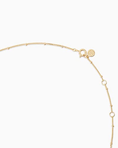 gorjana Women's Compass Coin Pendant Necklace, 18K Gold Plated Medallion, Adjustable 19 inch Chain
