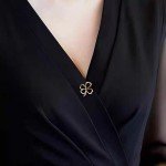 Mini Cute Lucky Clover Brooch Pin for Women Girls Flower Leaf Lapel Pins Clothes Sweater Coat Clothing Accessories