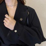 Mini Cute Lucky Clover Brooch Pin for Women Girls Flower Leaf Lapel Pins Clothes Sweater Coat Clothing Accessories