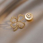 Mini Cute Lucky Clover Brooch Pin for Women Girls Flower Leaf Lapel Pins Clothes Sweater Coat Clothing Accessories