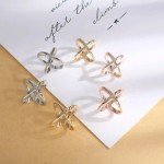 3colors X Shape Metal Brooches for Women Simple Cross Shawl Ring Clip Buckle Scarf Holder Female Jewelry Accessories Gifts
