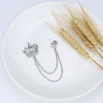 Crown Brooch Korean British Style Chain Crown Brooch Suit Tassel Chain Lapel Pin Badge Retro Men Accessories Wedding Banquet