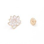 Buddhism White Lotus Flower Enamel Pin Floral Plant Brooches Denim Coat Backpack Lapel Pin Men Women Badge Japanese Jewelry Gift