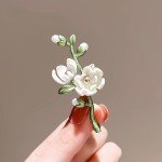 Enamel Daisy Flower Brooches For Women Shiny Zircon Daisy Flower Lapel Pins Fashion Elegant Floral Badge Wedding Jewelry