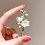 Enamel Daisy Flower Brooches For Women Shiny Zircon Daisy Flower Lapel Pins Fashion Elegant Floral Badge Wedding Jewelry