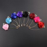 Men 's suit Flower Brooch Pins Fabric Ribbon Tie Pin 19Colors Solid Flower Brooches for Women Lapel Pin Men Suit Accessories