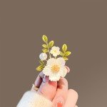 Fashion Daisy Flower Brooches For Women Sunflower Green Leaves Enamel Pins Floral Bouquet Badge Party Japanese Jewelry Gifts