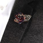 Vintage Mixed Fabric Rose Brooches Tassel Chain Men Suit Collar Brooch Broche Lapel Pin  Brooches for Women Jewelry Accessories
