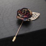 Vintage Mixed Fabric Rose Brooches Tassel Chain Men Suit Collar Brooch Broche Lapel Pin  Brooches for Women Jewelry Accessories