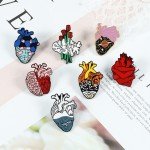 Fashion Body Organ Brooch Floral Heart Lung Brain Bright Eyeball Enamel Pin Creative Starry Sky Whale Badge Medical Jewelry Gift
