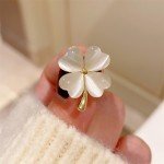 Mini Cute Opal Clover Flower Brooches for Women Girls CZ Crystal Rhinestone Flower Lapel Pin Clothing Kawaii Korean Jewelry