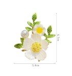Fashion Daisy Flower Brooches For Women Sunflower Green Leaves Enamel Pins Floral Bouquet Badge Party Japanese Jewelry Gifts