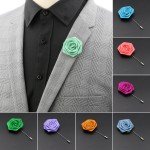 Men's Handmade Floral Brooches Sage Green Pink Blue Brooch Pin Suit Shirt Corsage Collar Lapel Pin Wedding Jewelry Accessory