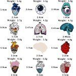 Fashion Body Organ Brooch Floral Heart Lung Brain Bright Eyeball Enamel Pin Creative Starry Sky Whale Badge Medical Jewelry Gift