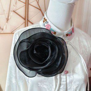 Fashion Rose Flower Brooch for Women Organza Multi-Layer Floral Brooch Lapel Pins Chest Flower Corsage Clothing Dress Decoration