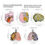 Floral Organ Enamel Pins Custom Brain Lung Intestines Stomach Brooches Lapel Badges Cartoon Plant Jewelry Gift for Kids Friends