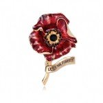Poppy WWII Soldiers Memorial Brooch Metal Pin Corsage Men's & Women's Botanical, Floral, Everyday Accessories, Jewelry Gifts