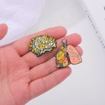 Floral Organ Enamel Pins Custom Brain Lung Intestines Stomach Brooches Lapel Badges Cartoon Plant Jewelry Gift for Kids Friends