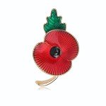 Poppy WWII Soldiers Memorial Brooch Metal Pin Corsage Men's & Women's Botanical, Floral, Everyday Accessories, Jewelry Gifts