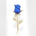 Creative Beautiful Rhinestone Rose Flower Brooches For Women Lady Elegant Flower Pin Summer Wedding Party Valentine's Day Gift
