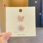 2pcs Small Flower Crystal Brooch Pins Butterfly Zircon Badge Fixed Clothes Accessories Luxulry Jewelry Brooches for Women