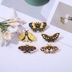 Floral Moth Butterfly Enamel Pins Custom Insect Brooches Lapel Badges Gothic Moon Nature Jewelry Gift for Kids Friends