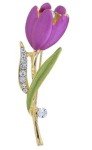 Rhinestone Red Rose Flower Brooches Pearl Brooch for Women Elegant Tulip Flower Bouquet Bowknot Pins Wedding Party Badge Jewelry