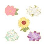 Stylish Sunflower Lily Enamel Pins Exquisite Lotus Peony Daisy Floral Brooch Cloth Lapel Pins Female buckle Girl Gifts Jewelry