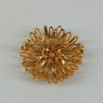 Floral BROOCH Flower Pin Gold Toned Multicolored Rhinestones Fashion Jewelry