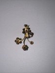 Vintage Floral Brooch Missing 4 Gems 