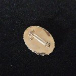 Victorian Style Sm Brooch Oval Porcelain Blue Floral Painted Gold Tone Setting