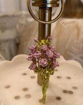 Pink Rose Bouquet Pin Enamel Brooch 