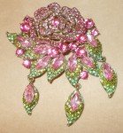 Beautiful Large Floral Brooch / Cabochon (D11)