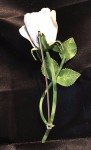 Rose Brooch Vtg White Enamel Flower Large Floral Pin Mid Century Corsage 1950