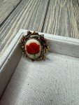 Vintage Gold Tone Rose Brooch Pin Costume Jewelry 1" Cameo Oval Floral Design