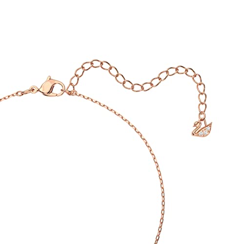 SWAROVSKI Stone Women's Interlocking Circle Pendant Necklace with White Crystals on a Rose-Gold Tone Plated Chain