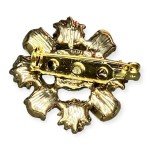 VTG Floral Brooch Mint Green & Cream Cabochons Gold Tone Statement Pin Brooch