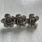 Vintage Pewter Tone Floral Flower Brooch Pin Retro Chic Business Casual Everyday