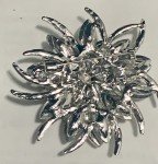 NWOT  Tiered Violet And Green  Brooch Unsigned Flower  Jewelry Iridescent