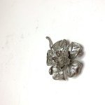 Vintage Brushed Pewter Daisy Flower Pin Brooch Stem Garden Floral Statement