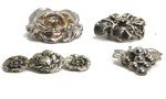 Lot of 4 Sterling Silver Floral Brooches