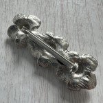 Vintage Pewter Tone Floral Flower Brooch Pin Retro Chic Business Casual Everyday